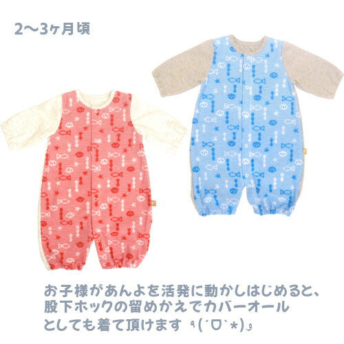 マリン柄のかわいいツーウェイオールです。春夏秋男女