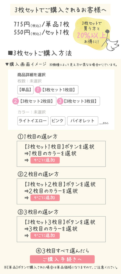 3枚セット購入に関して