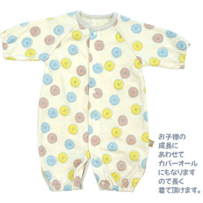 【日本製】ベビースワンツーウェイオール低出生体重児低体重児長袖新生児40cm-50cm綿100%出産祝いギフトプレゼント春夏秋赤ちゃん未熟児かわいいおしゃれベビー服兼用ドレスカバーオールロンパースコンビドレス2WAYベビードレス小さい動物