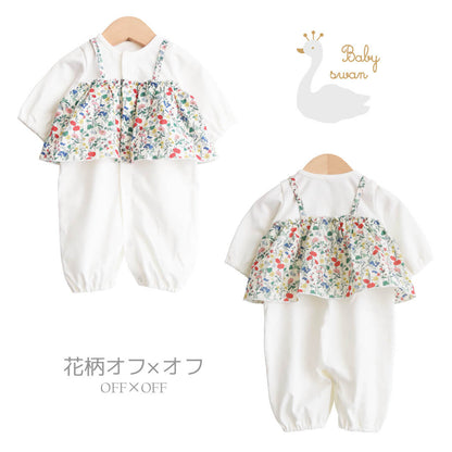 小花柄プリントツーウェイドレス長袖女の子日本製