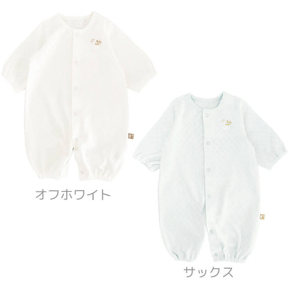 日本製ツーウェイオールカバーオールロンパース長袖50cm60cmサークルドット2wayオールベビースワン男の子女の子男女兼用ベビー服新生児ベビー服コンビドレス春夏秋服シンプルおしゃれかわいいギフト出産準備