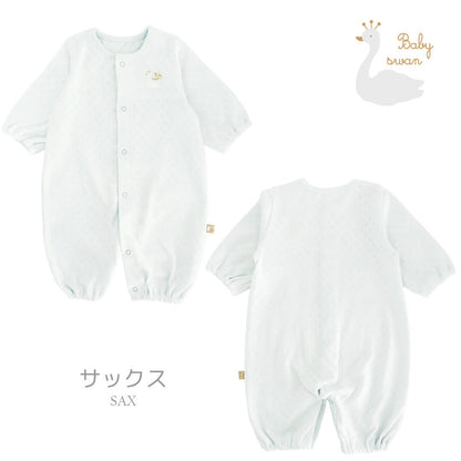 日本製ツーウェイオールカバーオールロンパース長袖50cm60cmサークルドット2wayオールベビースワン男の子女の子男女兼用ベビー服新生児ベビー服コンビドレス春夏秋服シンプルおしゃれかわいいギフト出産準備