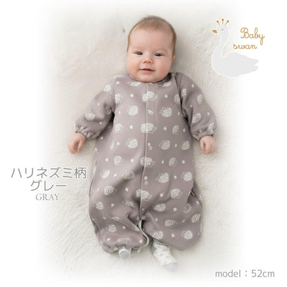 日本製ツーウェイオールカバーオールロンパース50cm60cm接結天竺2wayオールベビースワン長袖ベビー服新生児べビー男の子女の子服コンビドレス秋冬ハリネズミくまゾウ気球かわいいギフト出産祝い出産準備レビュー特典対象
