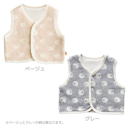 ベビーベスト～2才半【日本製】ベビースワンひつじ柄ベビーベストチョッキベストベビー服男の子女の子子供ベストトップスアウター上着羽織春秋冬服北欧おしゃれかわいいギフト出産祝いレビュー特典対象