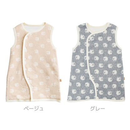 日本製スリーパーベビー新生児赤ちゃん～2才半ひつじ柄ベビースリーパーベビースワン男の子女の子部屋着寝冷え対策羽織ベスト温度調節防寒春秋冬おしゃれかわいいギフト出産祝い出産準備レビュー特典対象