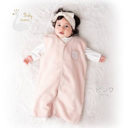 日本製スリーパーフリースベビー赤ちゃん新生児冬80cm90cn100cmエコフリースおやすみウェアベビースワン男の子女の子男女兼用子供部屋着寝冷え防止ベスト前開き防寒春秋冬秋冬冬用かわいいおしゃれ