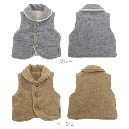 【最大10％OFFクーポン1/920:00～】日本製リバーシブルベスト80cm90cm100cmジャズネップ起毛リバーシブルベストホイップクリームボアベストベビー服子供服ボアアウターアウター上着男の子女の子秋冬服北欧おしゃれかわいいレビュー特典対象