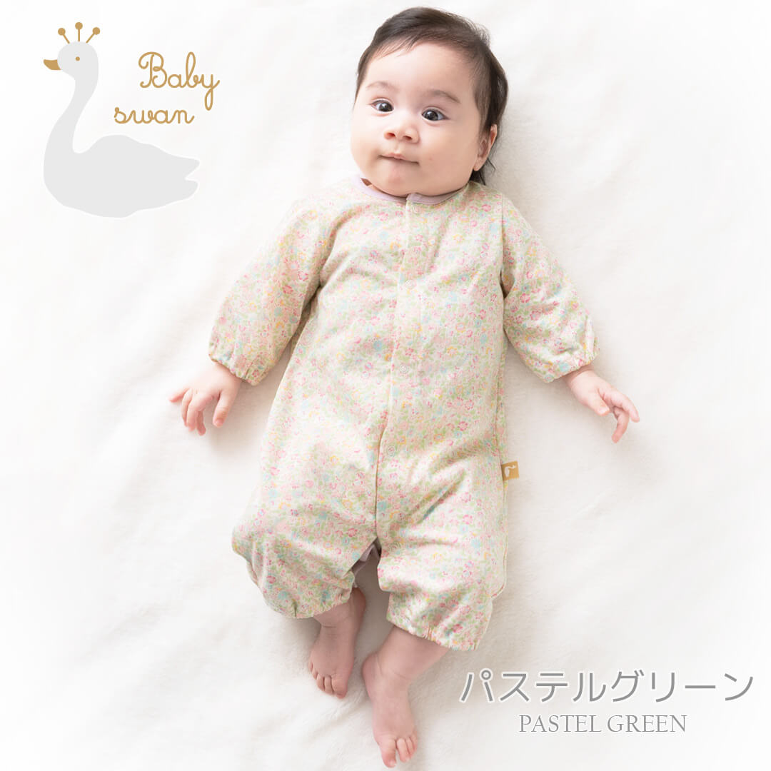 小花柄プリントツーウェイドレス長袖女の子日本製