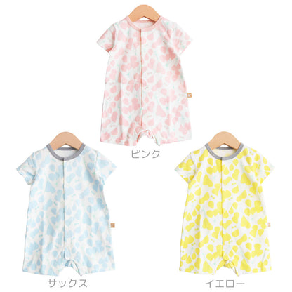 カバーオール60cm70cm80cm【日本製】ベビースワン風船柄プリントTオール半袖新生児服ベビー服男の子女の子Ｔオールロンパースプレオールつなぎ春夏秋北欧おしゃれかわいい出産祝い出産準備