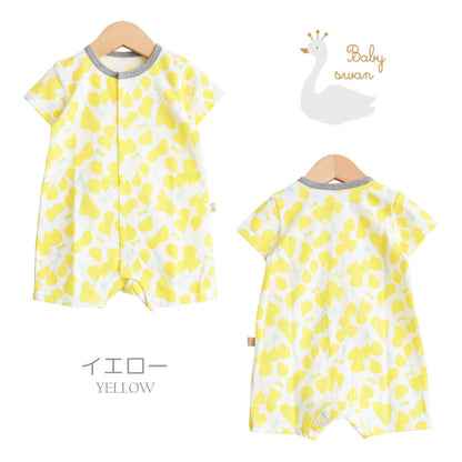 カバーオール60cm70cm80cm【日本製】ベビースワン風船柄プリントTオール半袖新生児服ベビー服男の子女の子Ｔオールロンパースプレオールつなぎ春夏秋北欧おしゃれかわいい出産祝い出産準備