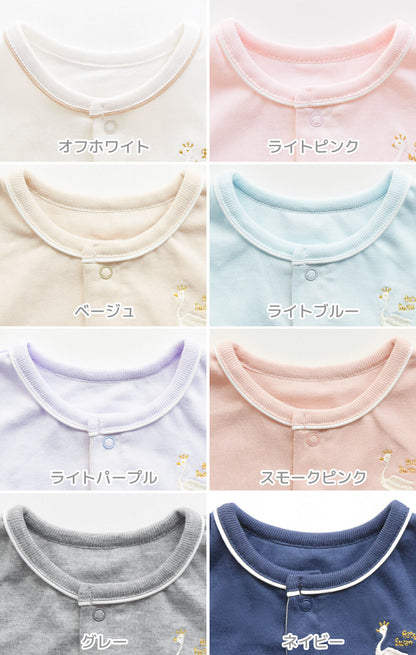 カバーオール60cm70cm80cm【日本製】ベビースワン風船柄プリントTオール半袖新生児服ベビー服男の子女の子Ｔオールロンパースプレオールつなぎ春夏秋北欧おしゃれかわいい出産祝い出産準備