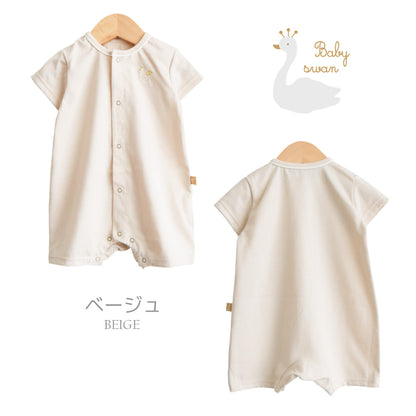 カバーオール60cm70cm80cm【日本製】ベビースワン風船柄プリントTオール半袖新生児服ベビー服男の子女の子Ｔオールロンパースプレオールつなぎ春夏秋北欧おしゃれかわいい出産祝い出産準備