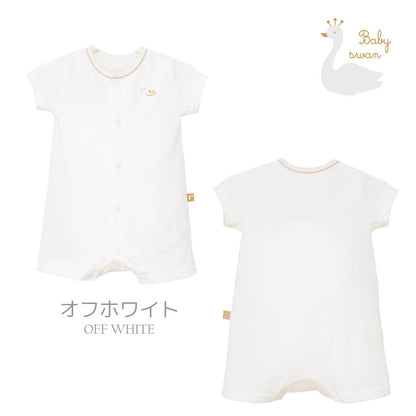 ロンパース60cm70cm80cm日本製ベビースワン天竺Ｔオール半袖新生児服ベビー服男の子女の子Ｔオールプレオールつなぎ足なし春夏秋コットン無地北欧おしゃれかわいい出産祝い出産準備ベビー赤ちゃん
