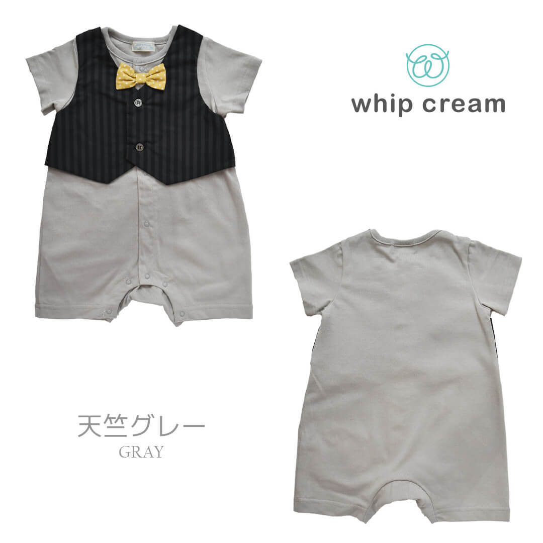 【最大500円OFFクーポン5/1601:59迄】日本製セレモニードレス男の子7080カバーオールロンパース半袖セレモニーTオールホイップクリーム退院お宮参り夏服新生児結婚式つなぎ足なし春夏秋春夏春～夏おしゃれブランド無地出産祝い