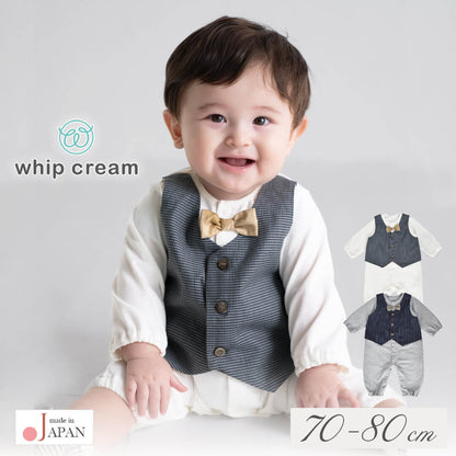 日本製セレモニードレス男の子7080ツーウェイオールカバーオールロンパース長袖セレモニーホイップクリーム退院お宮参り夏服新生児結婚式つなぎ足なし春夏秋冬春夏秋冬春～夏秋～冬おしゃれブランド無地出産祝い