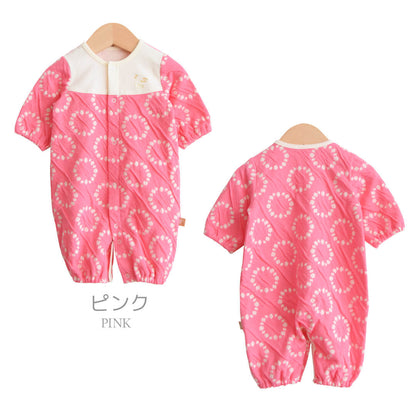 ツーウェイオール50cm-60cm【日本製】ベビースワンサークル柄ツーウェイオール長袖新生児ベビー服男の子女の子ロンパースカバーオールドレスオール新生児服春秋冬服おしゃれかわいいギフト出産祝い出産準備